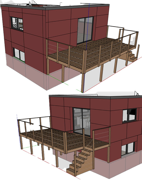 Lavaleur - Terrasse et extensions bois